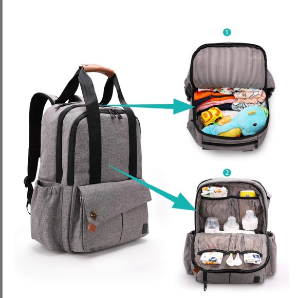 Unisex baby diaper Backpack Waterproof & insulated keeping items warm & cool - Picture 2 of 14